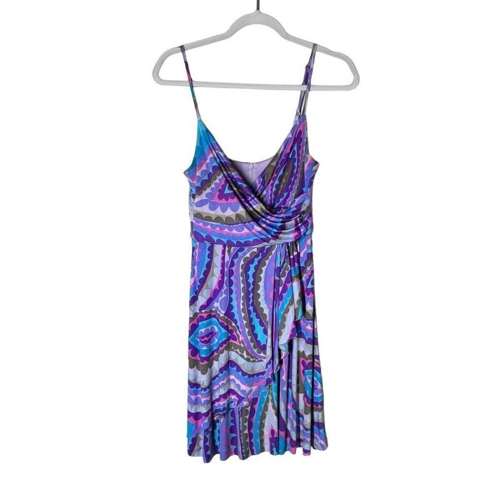 Trina Turk Silk Slip Midi Dress in Lavender Paisley Print 2